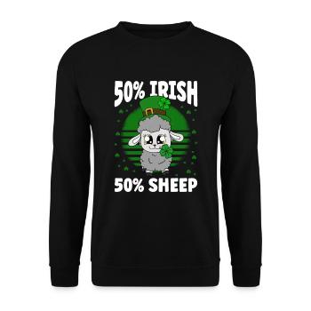 Moutons Trèfles Fête de la Saint-Patrick - Sweat-shirt Unisexe - noir - Devant - Alina (178cm) & Michal (187cm)