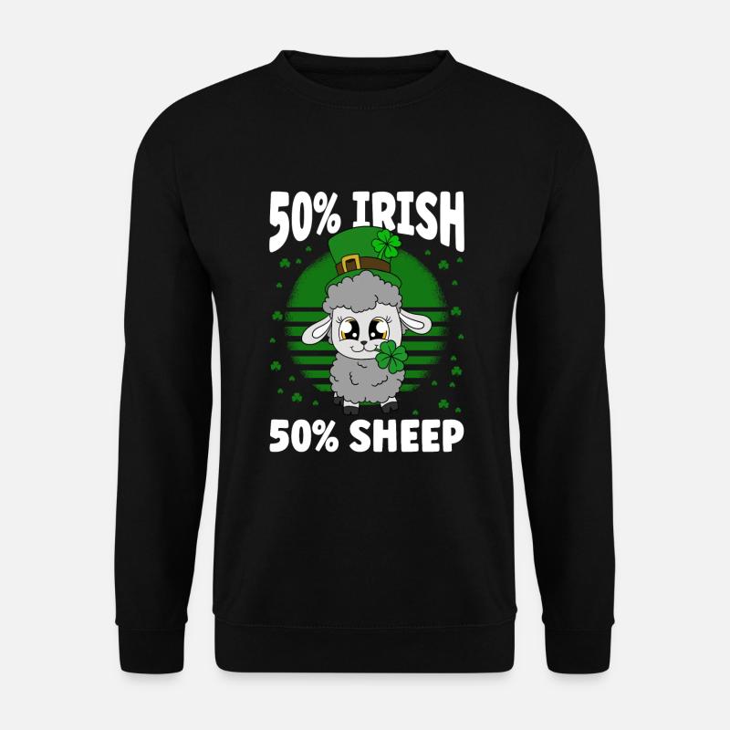 Sheep Shamrocks Saint Patrick's Day - Unisex Sweatshirt - black