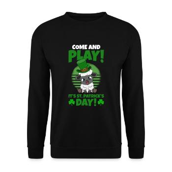 Moutons Trèfles Fête de la Saint-Patrick - Sweat-shirt Unisexe - noir - Devant - Alina (178cm) & Michal (187cm)