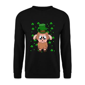 Moutons Trèfles Fête de la Saint-Patrick - Sweat-shirt Unisexe - noir - Devant - Alina (178cm) & Michal (187cm)
