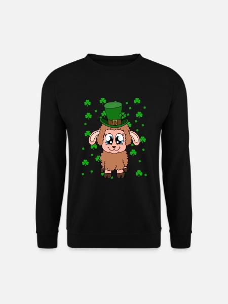 Sheep Shamrocks Saint Patrick's Day - Unisex Sweatshirt - black