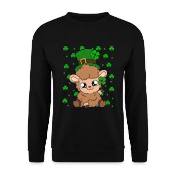 Moutons Trèfles Fête de la Saint-Patrick - Sweat-shirt Unisexe - noir - Devant - Alina (178cm) & Michal (187cm)