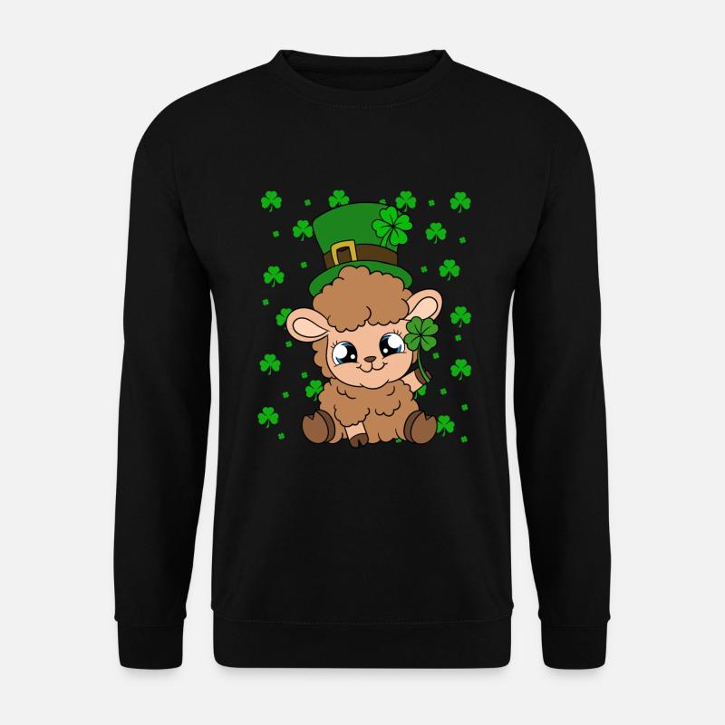 Sheep Shamrocks Saint Patrick's Day - Unisex Sweatshirt - black