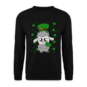 Moutons Trèfles Fête de la Saint-Patrick - Sweat-shirt Unisexe - noir - Devant - Alina (178cm) & Michal (187cm)