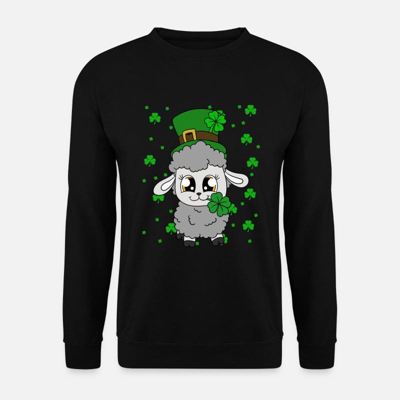 Sheep Shamrocks Saint Patrick's Day - Unisex Sweatshirt - black