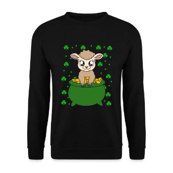 Moutons Trèfles Fête de la Saint-Patrick - Sweat-shirt Unisexe - noir - Devant - Alina (178cm) & Michal (187cm)