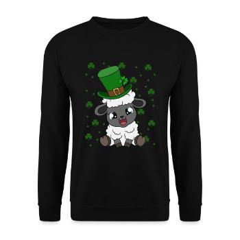 Moutons Trèfles Fête de la Saint-Patrick - Sweat-shirt Unisexe - noir - Devant - Alina (178cm) & Michal (187cm)