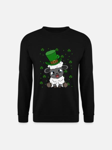 Sheep Shamrocks Saint Patrick's Day - Unisex Sweatshirt - black