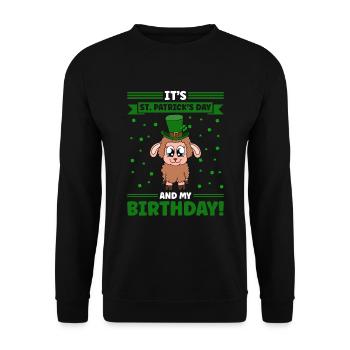 Moutons Trèfles Fête de la Saint-Patrick - Sweat-shirt Unisexe - noir - Devant - Alina (178cm) & Michal (187cm)