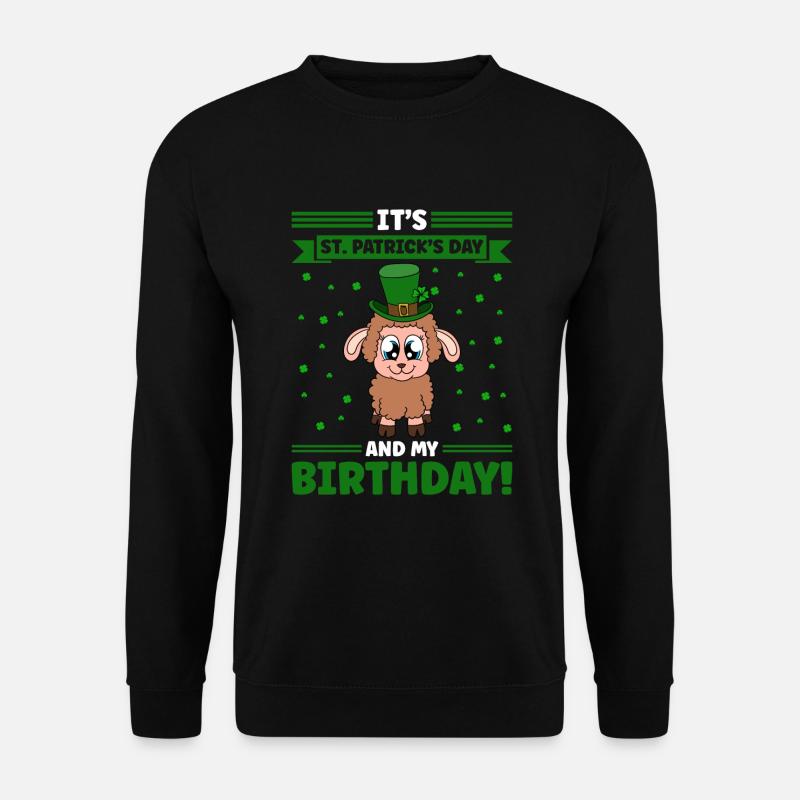 Sheep Shamrocks Saint Patrick's Day - Unisex Sweatshirt - black