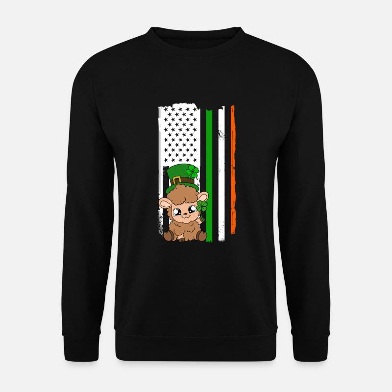 Sheep Shamrocks Saint Patrick's Day - Unisex Sweatshirt - black