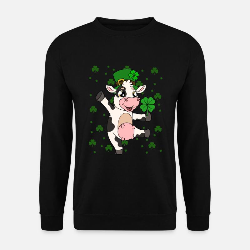 Mignon trèfle de vache Saint-Patrick - Sweat-shirt Unisexe - noir