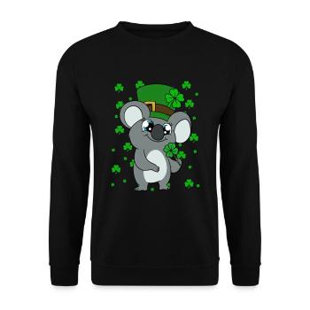 Cute Koala with Hat Saint Patrick's Day - Unisex Sweatshirt - black - Front - Alina (178cm) & Michal (187cm)