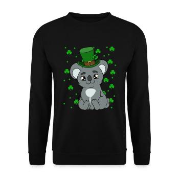 Cute Koala with Hat Saint Patrick's Day - Unisex Sweatshirt - black - Front - Alina (178cm) & Michal (187cm)