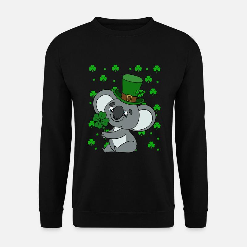 Mignon koala avec chapeau Saint-Patrick - Sweat-shirt Unisexe - noir
