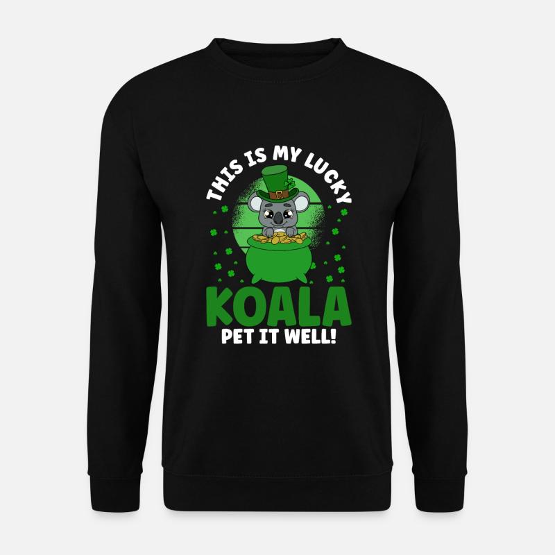 Mignon koala avec chapeau Saint-Patrick - Sweat-shirt Unisexe - noir