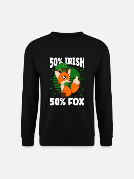 Mignon trèfle renard Saint-Patrick - Sweat-shirt Unisexe - noir