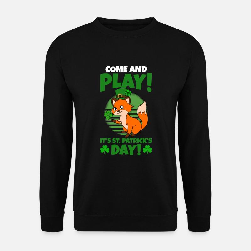 Mignon trèfle renard Saint-Patrick - Sweat-shirt Unisexe - noir