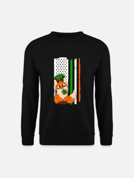 Mignon trèfle renard Saint-Patrick - Sweat-shirt Unisexe - noir