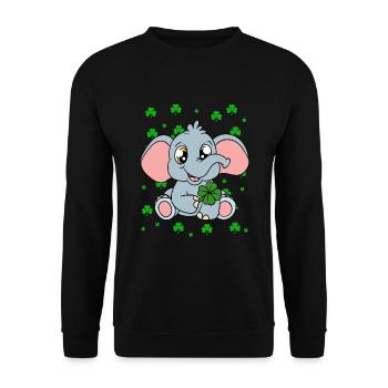 Mignons trèfles d’éléphants Fête de la Saint-Patrick - Sweat-shirt Unisexe - noir - Devant - Alina (178cm) & Michal (187cm)