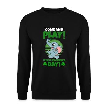 Mignons trèfles d’éléphants Fête de la Saint-Patrick - Sweat-shirt Unisexe - noir - Devant - Alina (178cm) & Michal (187cm)