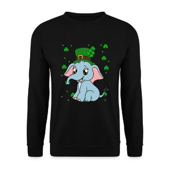 Mignons trèfles d’éléphants Fête de la Saint-Patrick - Sweat-shirt Unisexe - noir - Devant - Alina (178cm) & Michal (187cm)