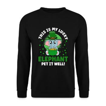 Mignons trèfles d’éléphants Fête de la Saint-Patrick - Sweat-shirt Unisexe - noir - Devant - Alina (178cm) & Michal (187cm)