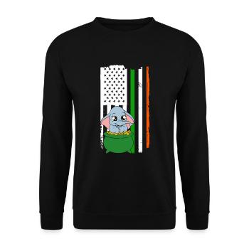 Mignons trèfles d’éléphants Fête de la Saint-Patrick - Sweat-shirt Unisexe - noir - Devant - Alina (178cm) & Michal (187cm)