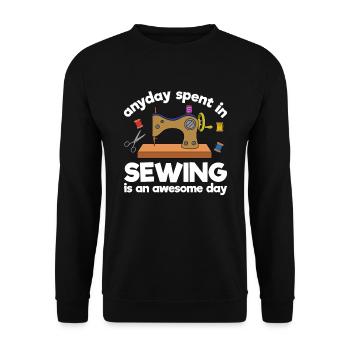 Chaque jour passé à coudre est un jour génial - Sweat-shirt Unisexe - noir - Devant - Alina (178cm) & Michal (187cm)