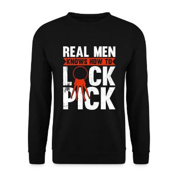 Real Men Knows How To Lock Pick - Unisex Sweatshirt - black - Front - Alina (178cm) & Michal (187cm)