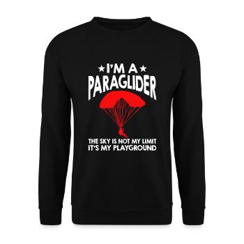 I'm A Paraglider The Sky Is Not My Limit - Unisex Pullover - Schwarz - Vorne - Alina (178cm) & Michal (187cm)