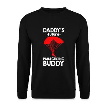 Daddy's Future Paragliding Buddy - Unisex Sweatshirt - black - Front - Alina (178cm) & Michal (187cm)