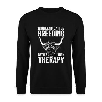 Highland Cattle Cow Highland Cattle - Sweat-shirt Unisexe - noir - Devant - Alina (178cm) & Michal (187cm)