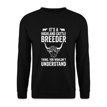 Highland Cattle Cow Highland Cattle - Sweat-shirt Unisexe - noir - Devant - Alina (178cm) & Michal (187cm)