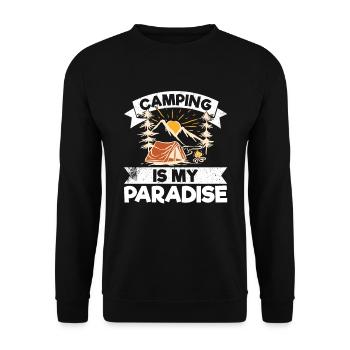 Camping Is My Paradise - Unisex Sweatshirt - black - Front - Alina (178cm) & Michal (187cm)