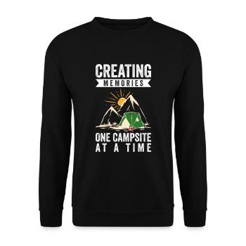 Creating Memories One Campsite At A Time - Unisex Pullover - Schwarz - Vorne - Alina (178cm) & Michal (187cm)