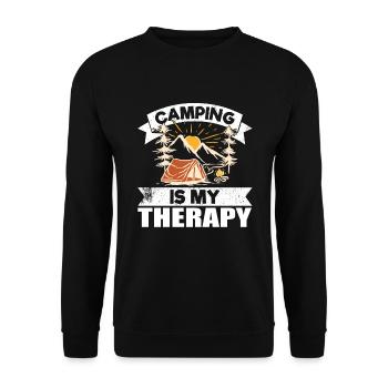 Camping Is My Therapy - Unisex Pullover - Schwarz - Vorne - Alina (178cm) & Michal (187cm)