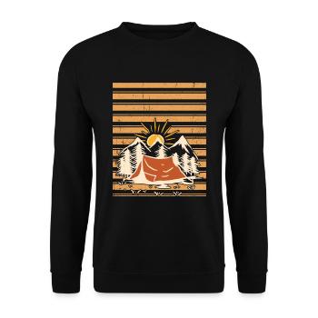 Sonnenuntergang Camping Zelt - Unisex Pullover - Schwarz - Vorne - Alina (178cm) & Michal (187cm)