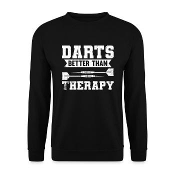 Darts Better Than Therapy - Unisex Sweatshirt - black - Front - Alina (178cm) & Michal (187cm)