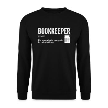 Bookkeeping Buchhalter Bookkeeper - Unisex Pullover - Schwarz - Vorne - Alina (178cm) & Michal (187cm)