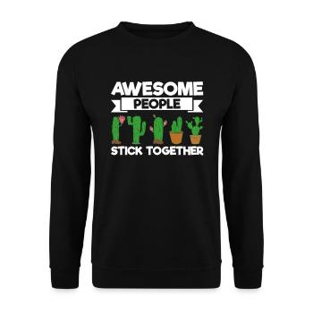 Des gens géniaux se serrent les coudes cactus - Sweat-shirt Unisexe - noir - Devant - Alina (178cm) & Michal (187cm)