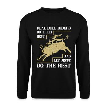 Cowboy Bull Riding Bulls - Sweat-shirt Unisexe - noir - Devant - Alina (178cm) & Michal (187cm)