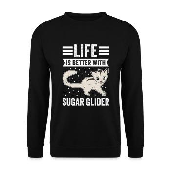 La vie est meilleure avec Sugar Glider - Sweat-shirt Unisexe - noir - Devant - Alina (178cm) & Michal (187cm)