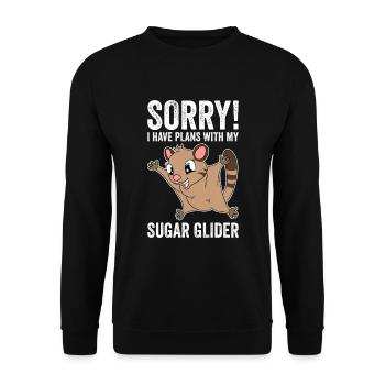 Désolé, j’ai des projets avec mon Sugar Glider - Sweat-shirt Unisexe - noir - Devant - Alina (178cm) & Michal (187cm)
