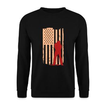 Croquet Player Usa Flag Croquet - Unisex Pullover - Schwarz - Vorne - Alina (178cm) & Michal (187cm)
