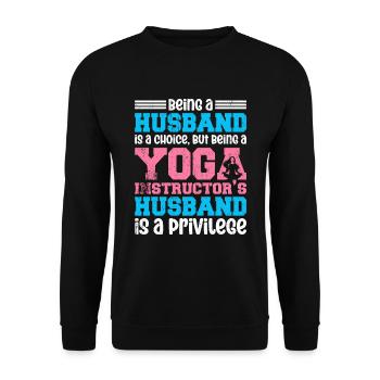 Être un mari est un instructeur de yoga de choix - Sweat-shirt Unisexe - noir - Devant - Alina (178cm) & Michal (187cm)