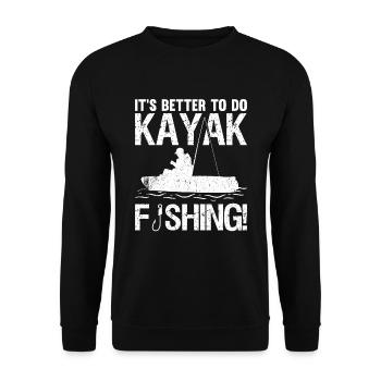 It's Better To Do Kayak Fishing - Unisex Pullover - Schwarz - Vorne - Alina (178cm) & Michal (187cm)
