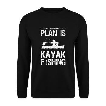 My Retirement Plan Is Kayak Fishing - Unisex Pullover - Schwarz - Vorne - Alina (178cm) & Michal (187cm)