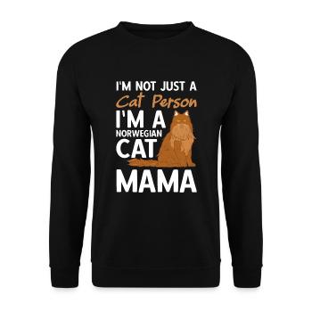 Je ne suis pas seulement un chat, je suis une maman chat norvégienne - Sweat-shirt Unisexe - noir - Devant - Alina (178cm) & Michal (187cm)