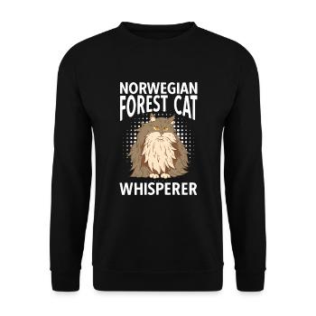 Norwegian Forest Cat Whisperer - Unisex Pullover - Schwarz - Vorne - Alina (178cm) & Michal (187cm)
